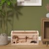 Wooden Hamster Cage Small Animals House, Acrylic Hutch for Dwarf Hamster, Guinea Pig, Chinchilla, Openable Top with Air Vents