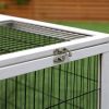 PawHut 2 Levels Outdoor Rabbit Hutch with Openable Top, 59" Wooden Large Rabbit Cage with Run Weatherproof Roof, Removable Tray, Ramp, Pewter Gray