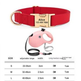 Gold Collar Dog Tag Anti Loss (Option: Red-With plastic rope-S)