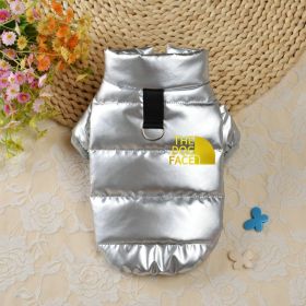 Pet Dog Down Cotton Vest Thick Warm (Option: Silver Gold Small Icon-S)
