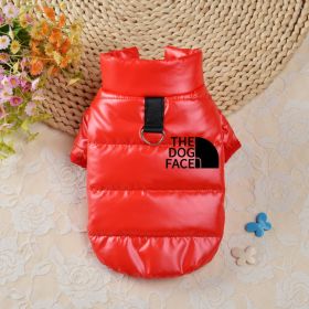 Pet Dog Down Cotton Vest Thick Warm (Option: Red Black Small Icon-XL)